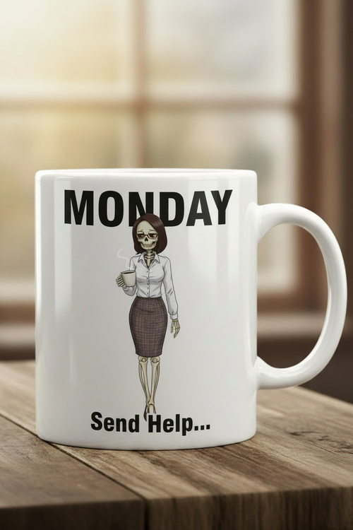 Monday Skeleton Woman Mug