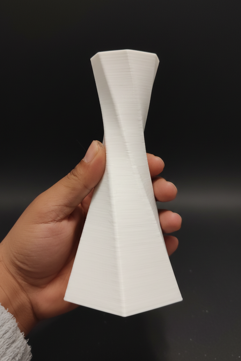 Twisted Spiral Vase – 3D Printed Decorative Vase